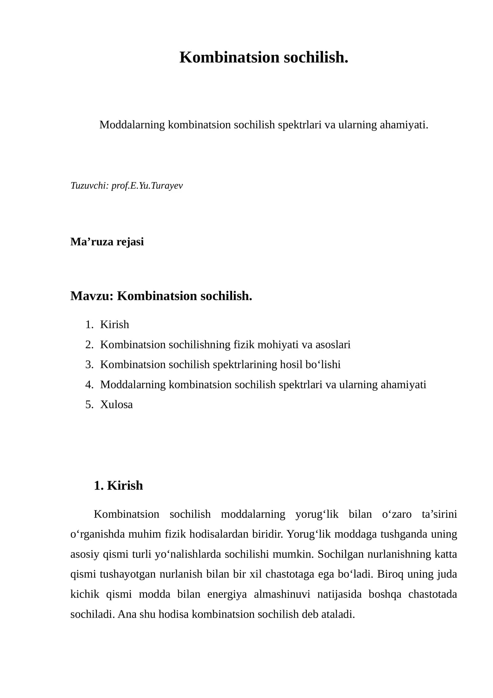 Kombinatsion sochilish