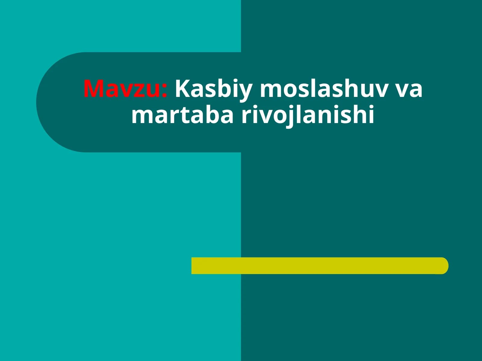 Kasbiymoslashuv va martaba rivojlanishi