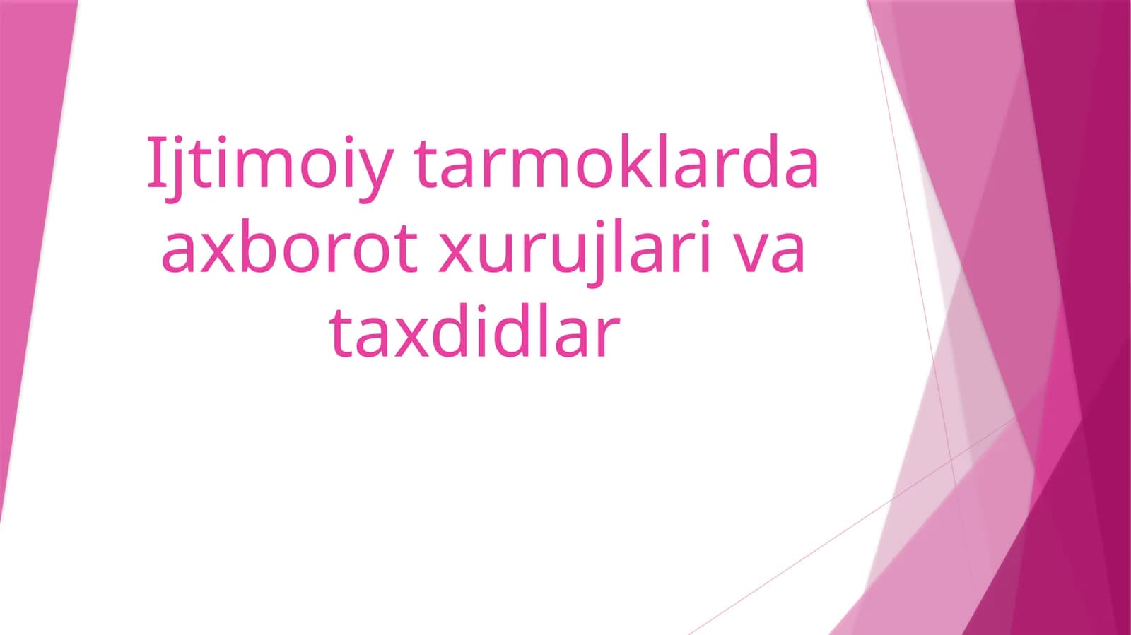 Ijtimoiy tarmoqlarda axborot xurujlari va taxdidlar