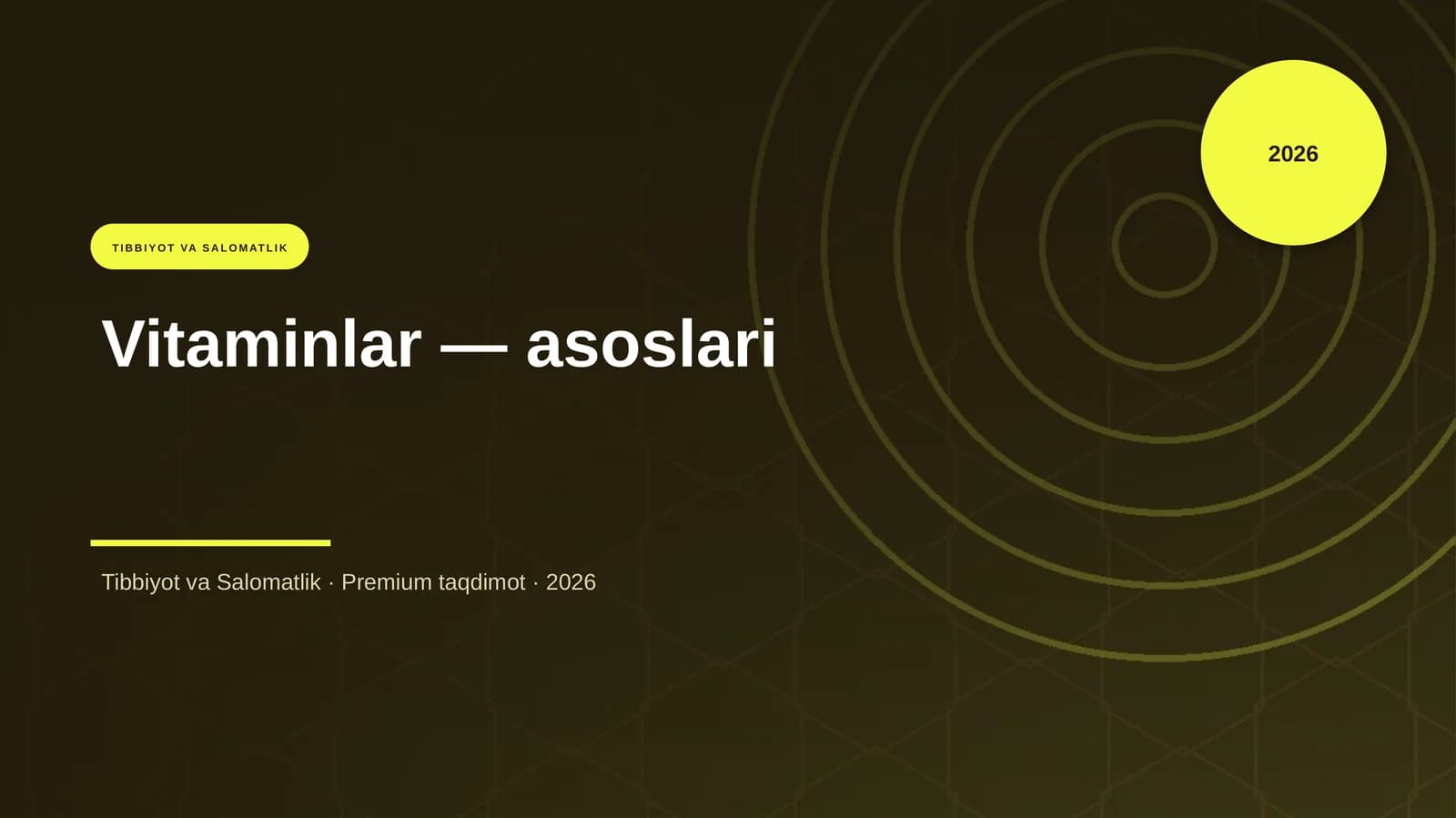 Vitaminlar — asoslari