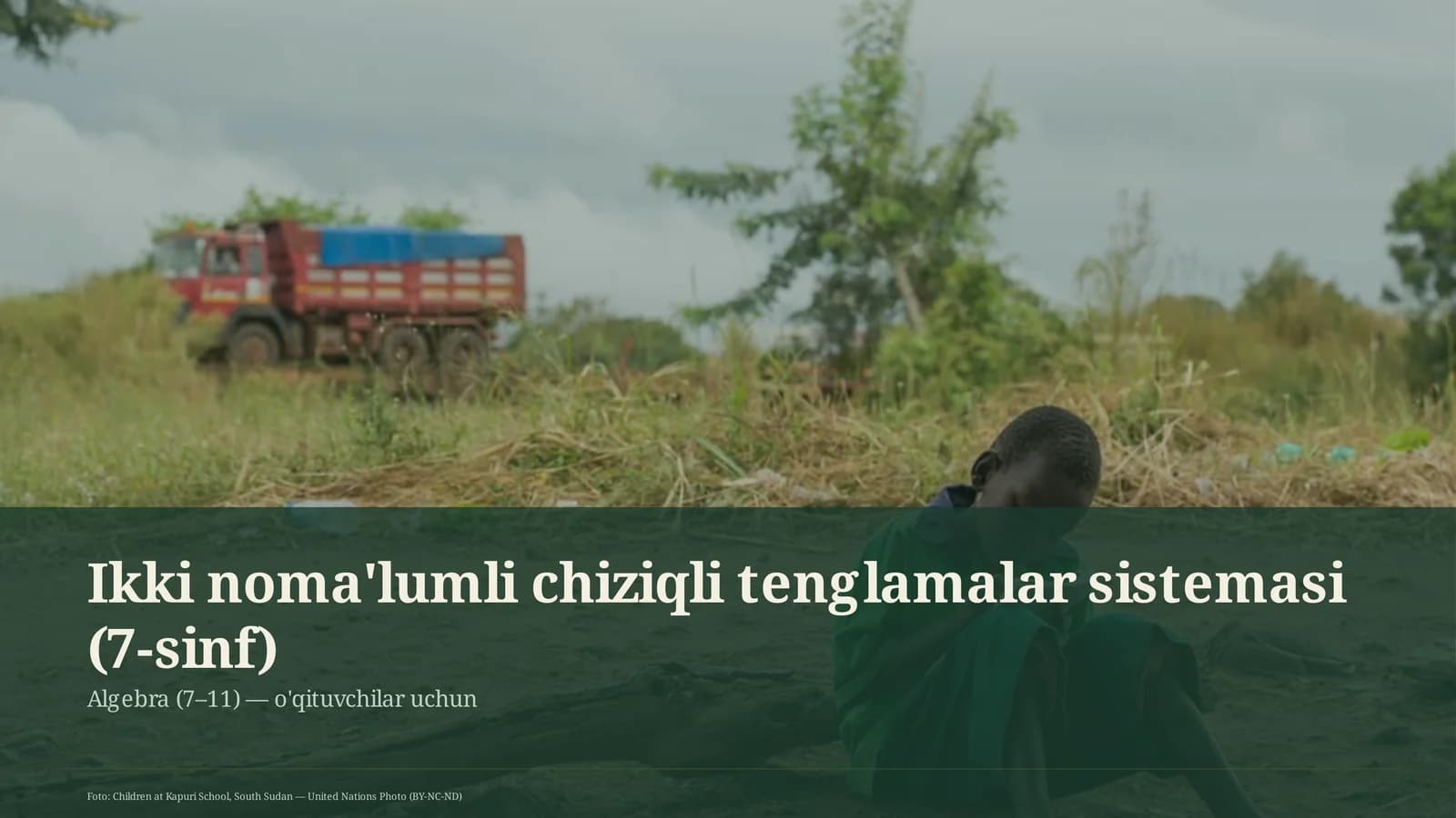 Ikki noma'lumli chiziqli tenglamalar sistemasi (7-sinf)