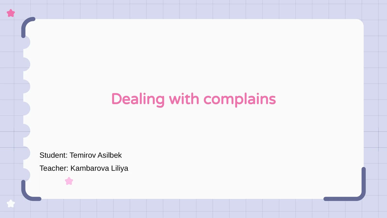 Dealing with complains