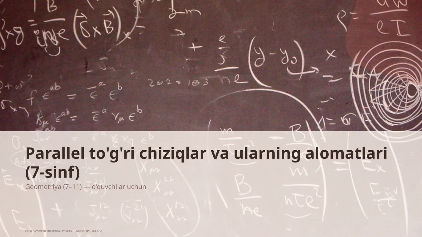 Parallel to'g'ri chiziqlar va ularning alomatlari (7-sinf)