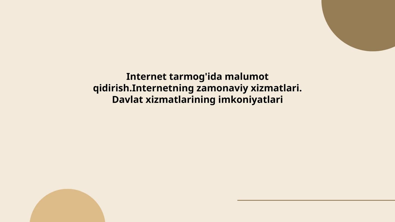 Internet Tarmog'ida Ma'lumot Qidirish