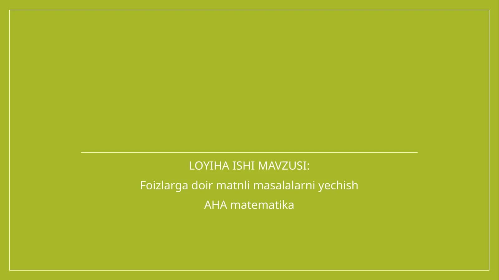 Foizlargadoirmatnlimasalalarniyechish