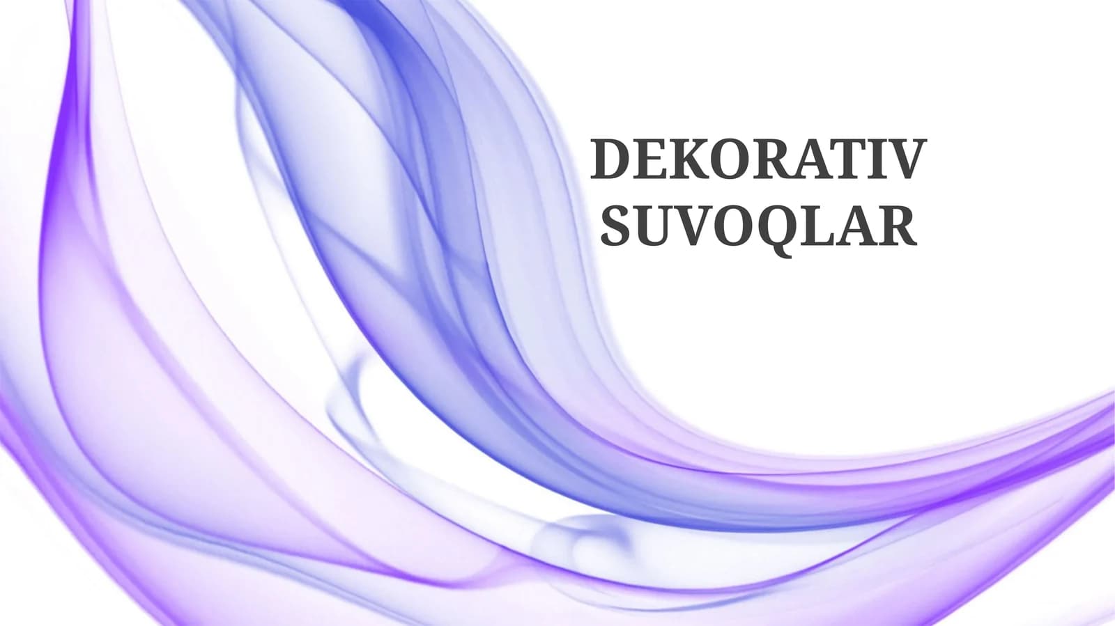 DEKORATIV SUVOQLAR