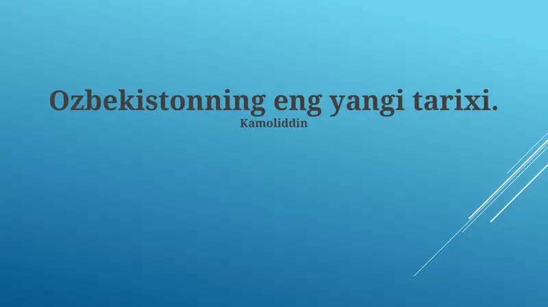 Siyosiy Istiqror va Jamiyat Taraqqiyoti