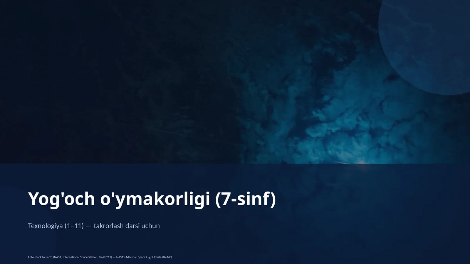 Yog'och o'ymakorligi (7-sinf)