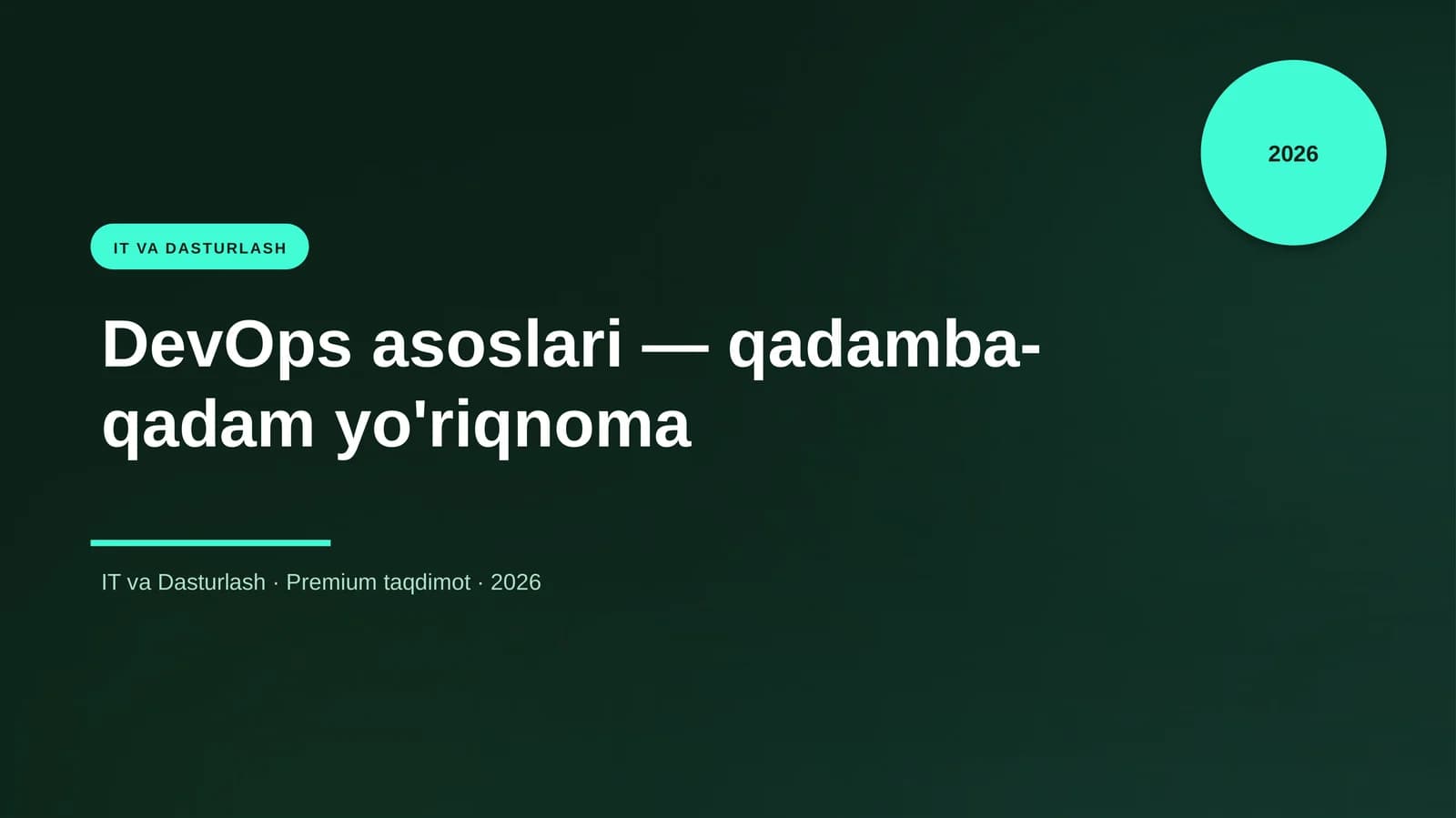 DevOps asoslari — qadamba-qadam yo'riqnoma