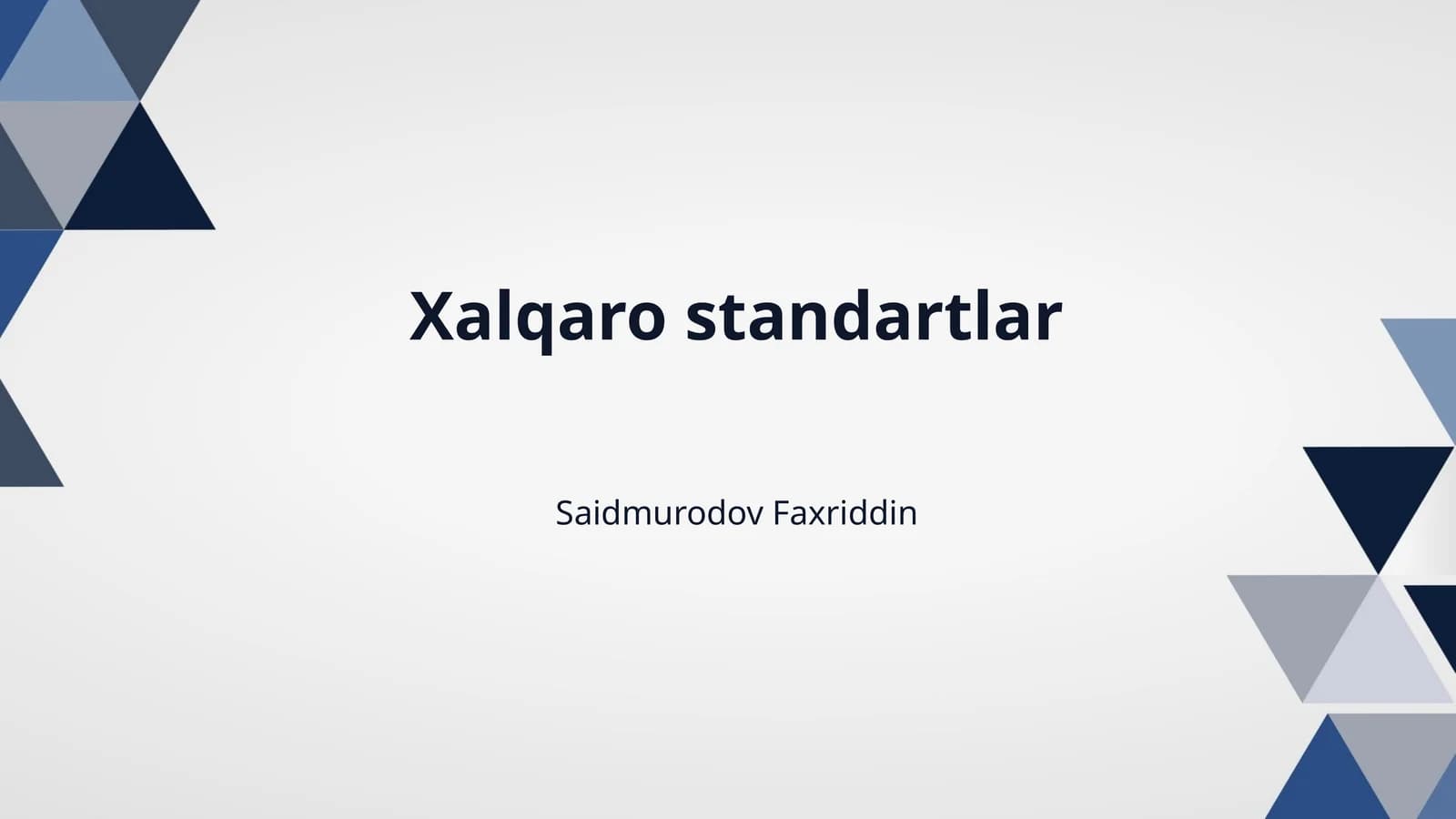 Xalqaro standartlar