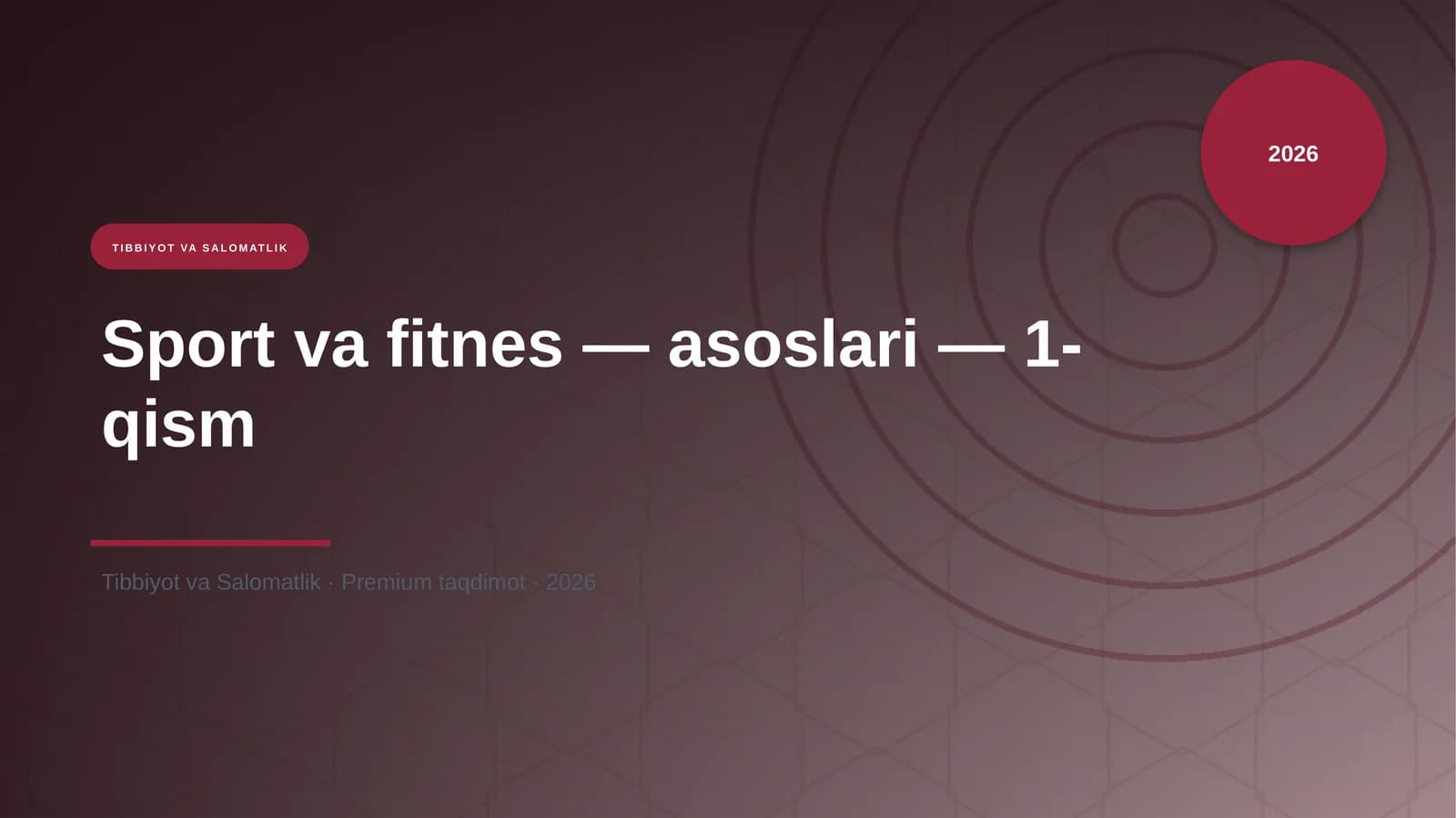 Sport va fitnes — asoslari — 1-qism