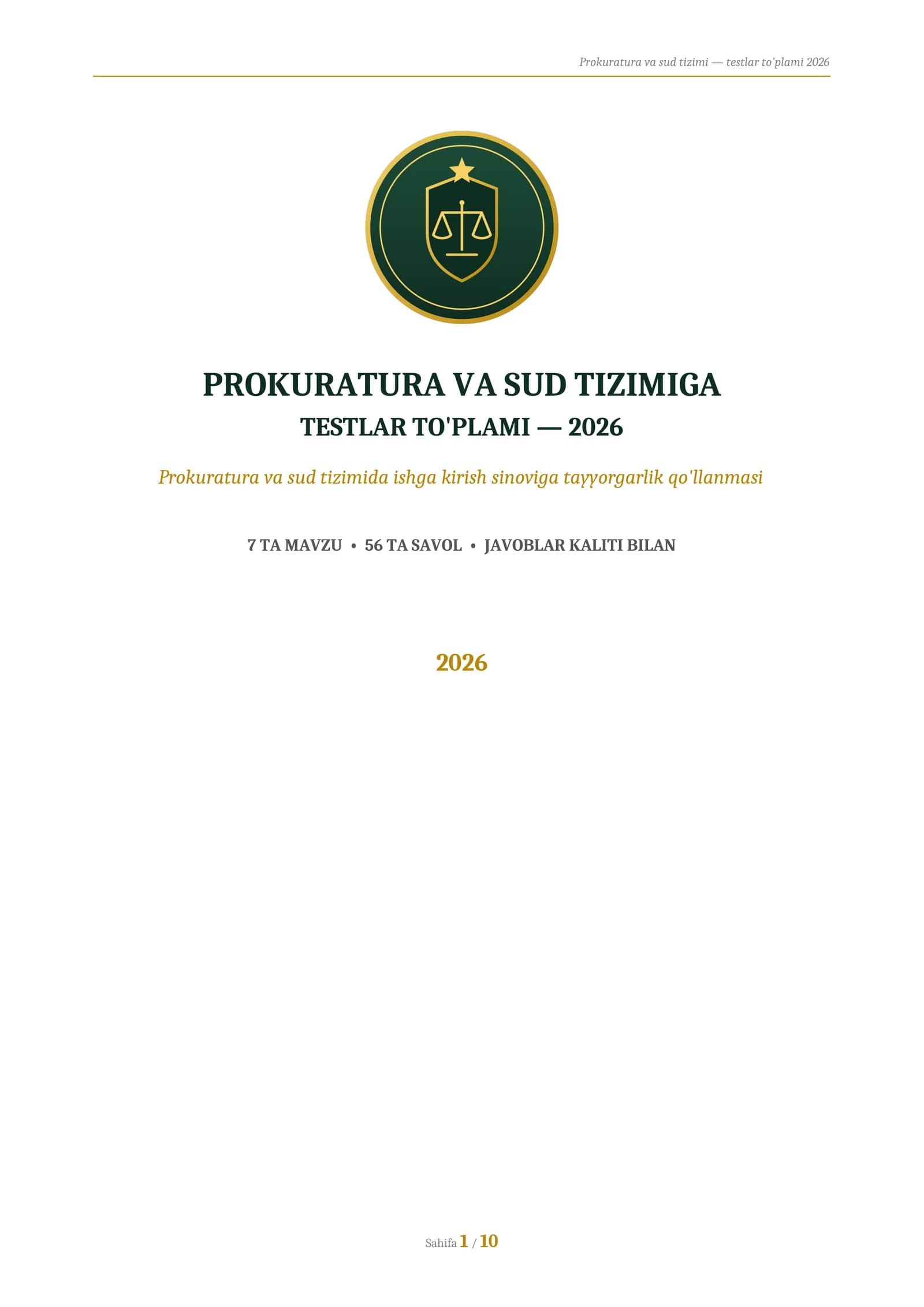 Prokuratura sud testlari