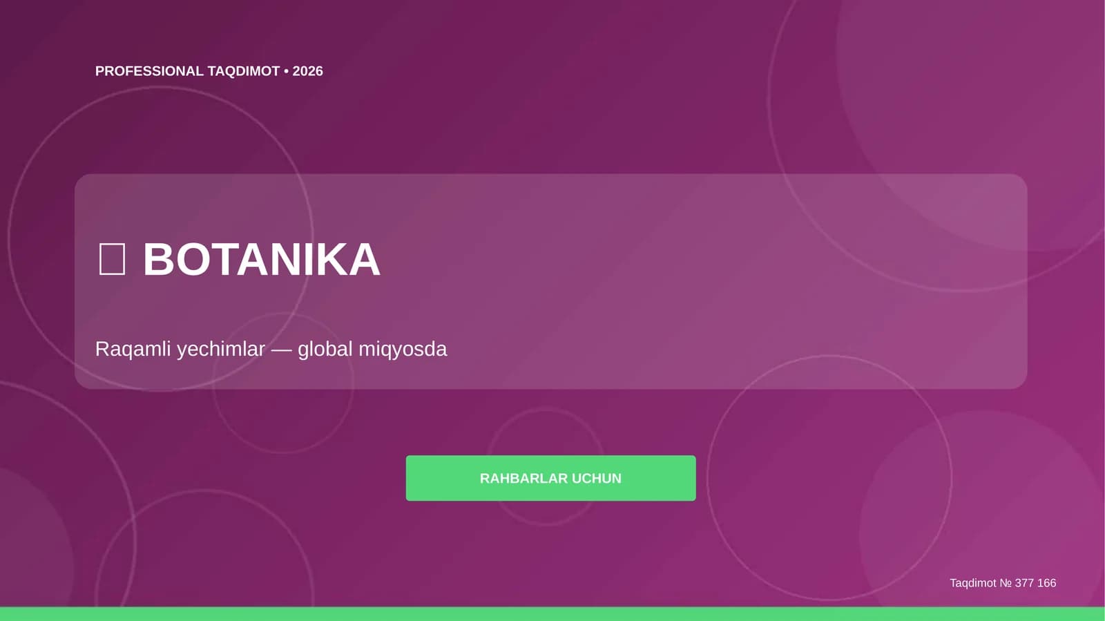 Botanika: raqamli yechimlar (global miqyosda)