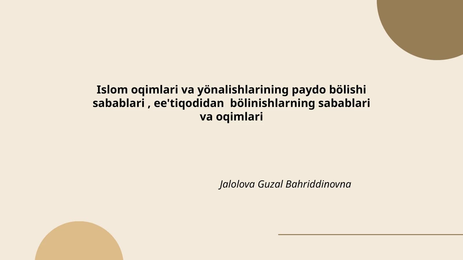 Islom oqimlari va yönalishlarining paydo bölishi sabablari, ee'tiqodidan bölinishlarning sabablari va oqimlari