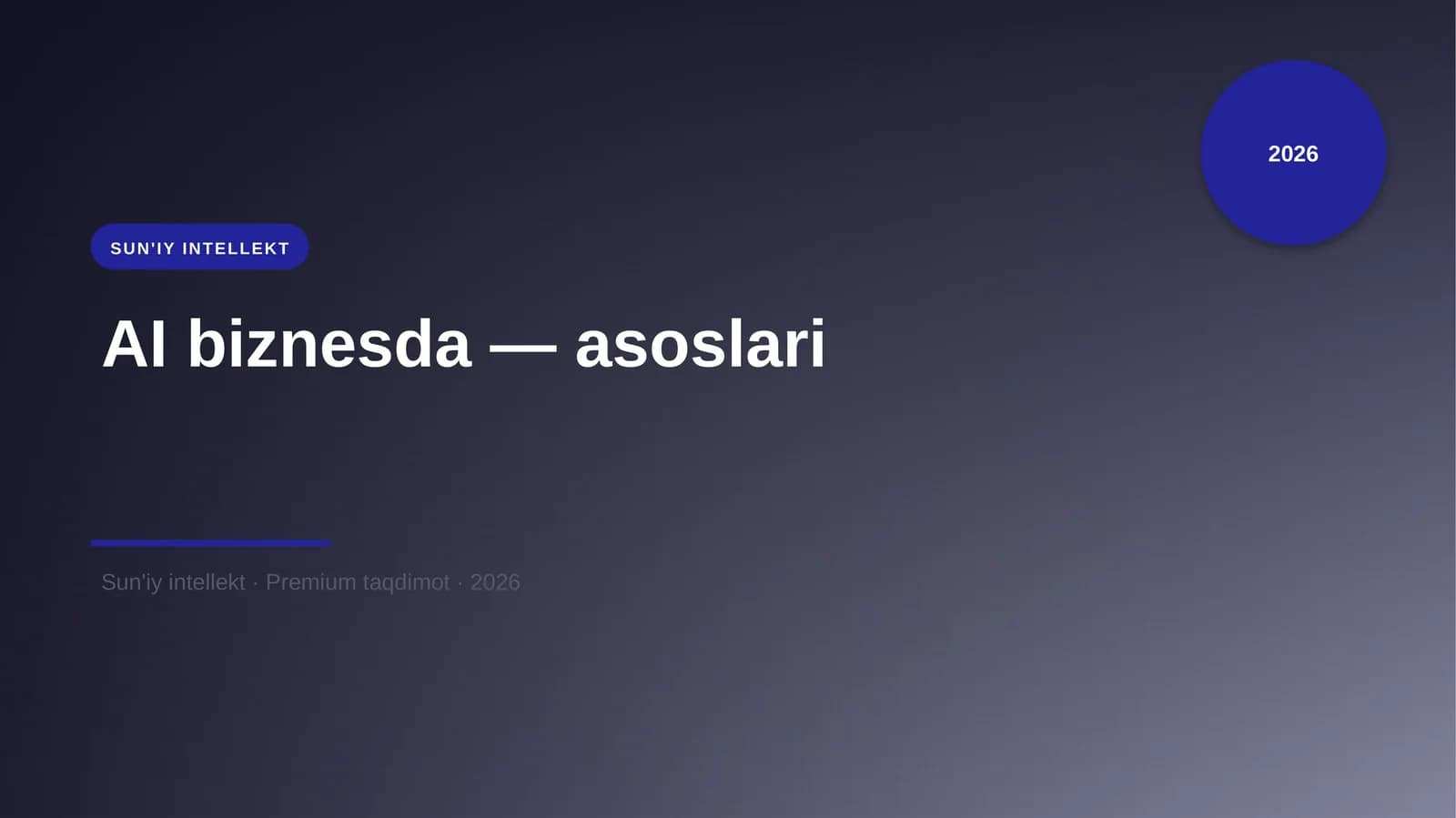 AI biznesda — asoslari