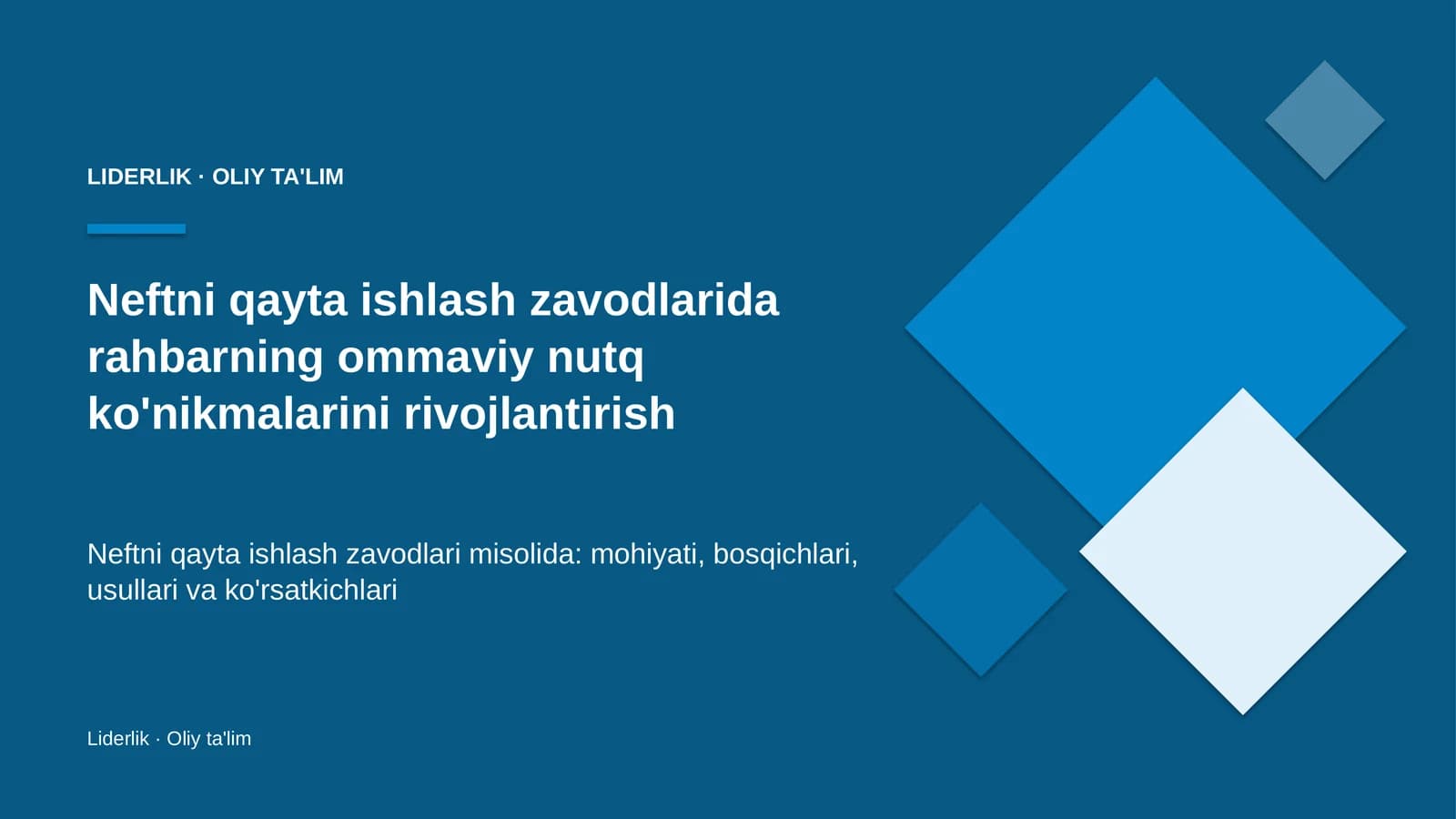 neftni qayta ishlash zavodlarida rahbarning ommaviy nutq ko'nikmalarini rivojlantirish 4041