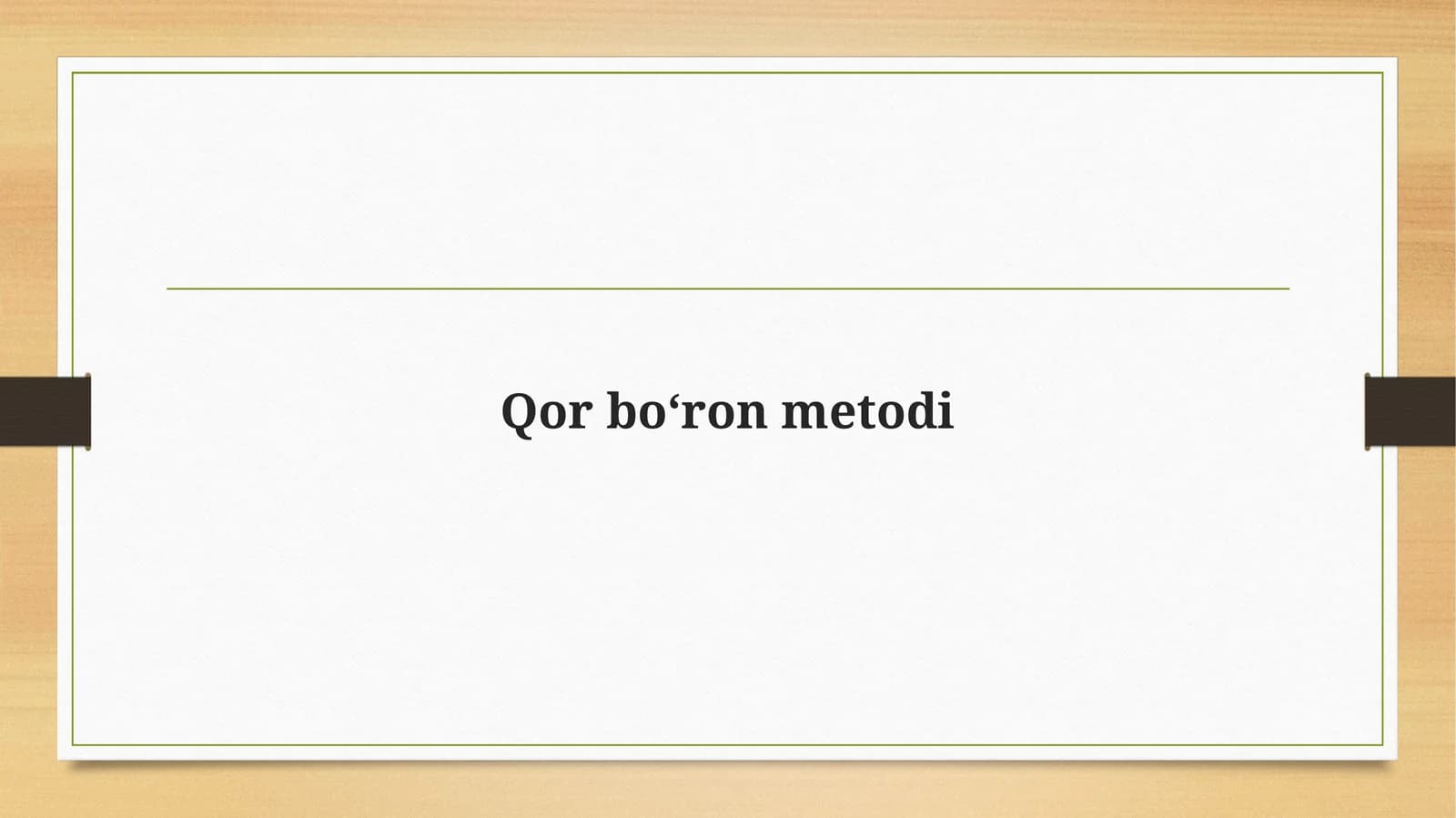 Qor bo‘ron metodi