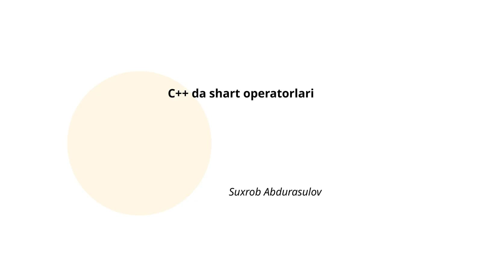 C++ da shart operatorlari