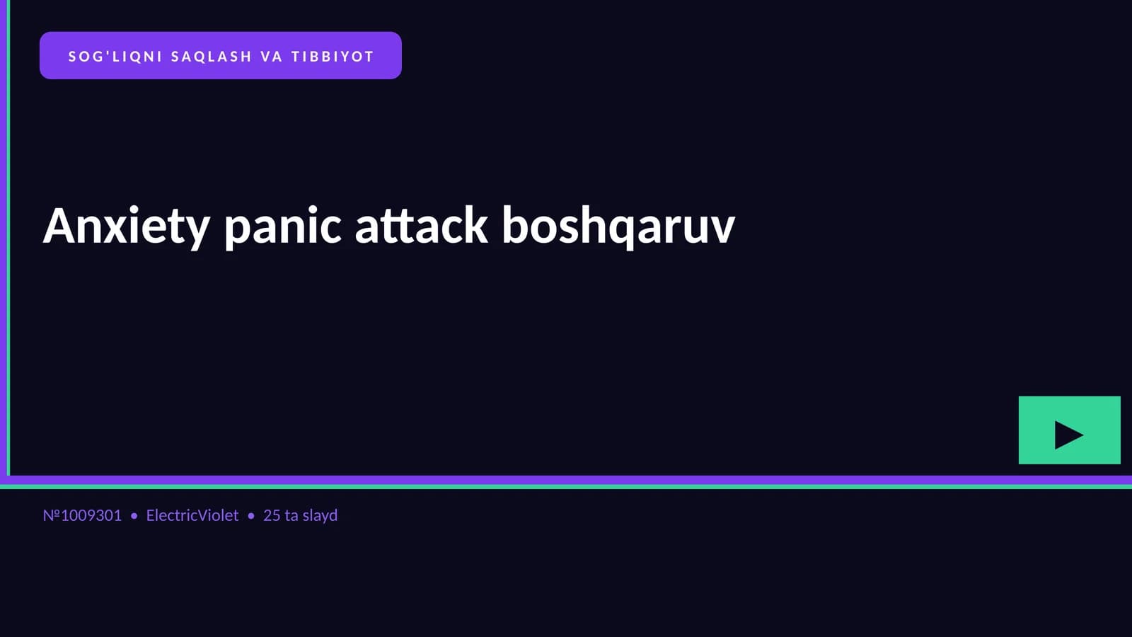 Anxiety panic attack boshqaruv