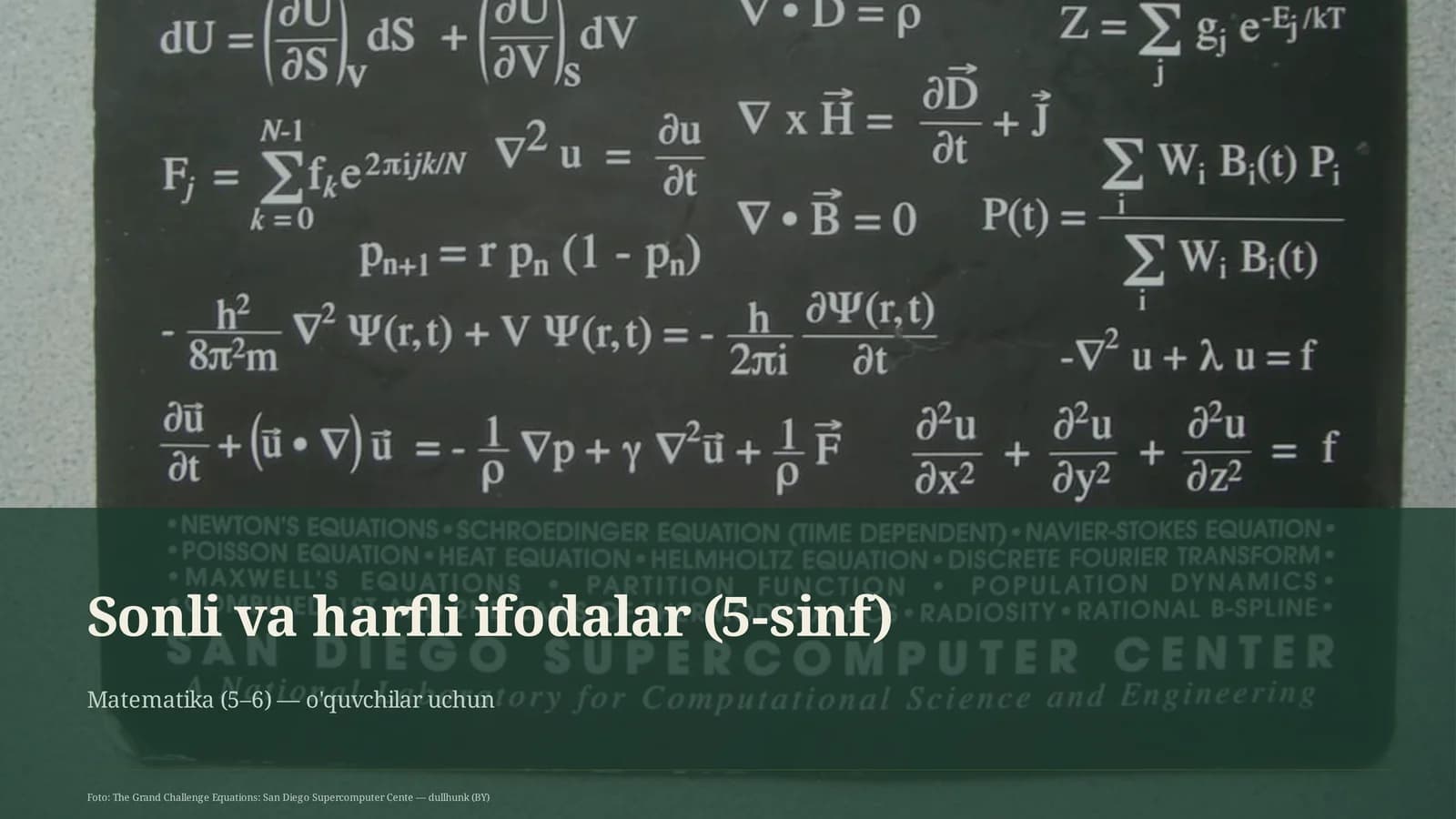 Sonli va harfli ifodalar (5-sinf)