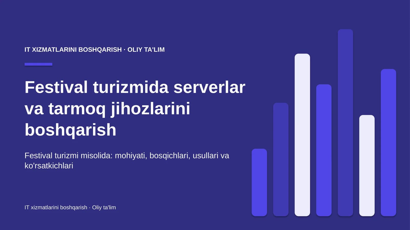 Festival turizmida serverlar va tarmoq jihozlarini boshqarish