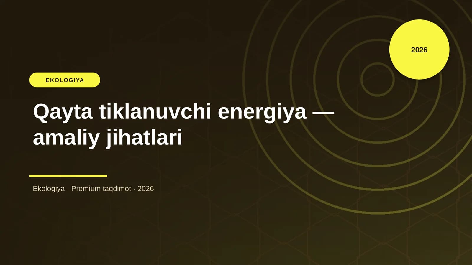 Qayta tiklanuvchi energiya — amaliy jihatlari