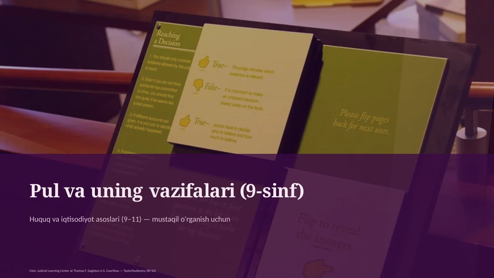 Pul va uning vazifalari (9-sinf)