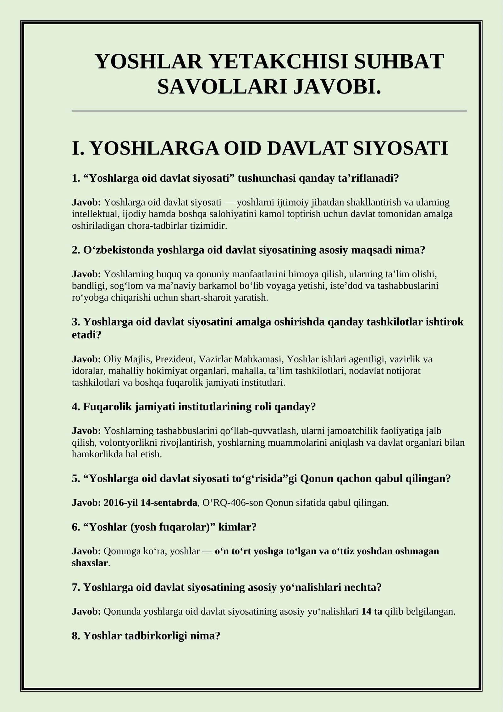 ARGOS YOSHLAR YETAKCHISI SUHBAT SAVOLLARIGA JAVOB 2026 (ASOSLARI BILAN)