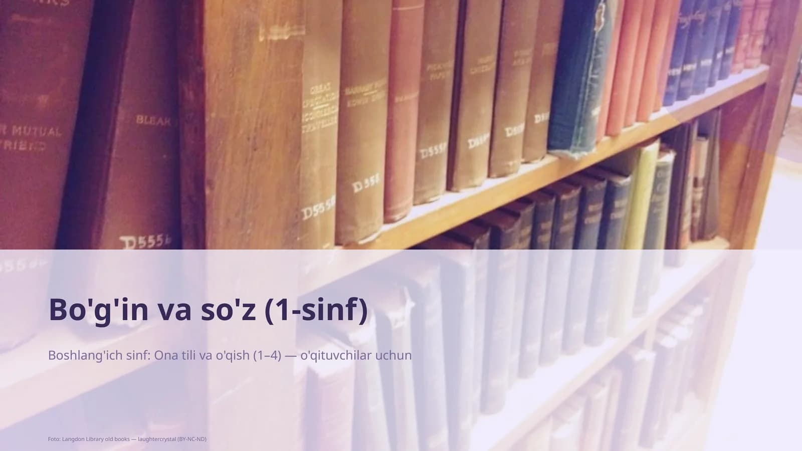 Bo'g'in va so'z (1-sinf)