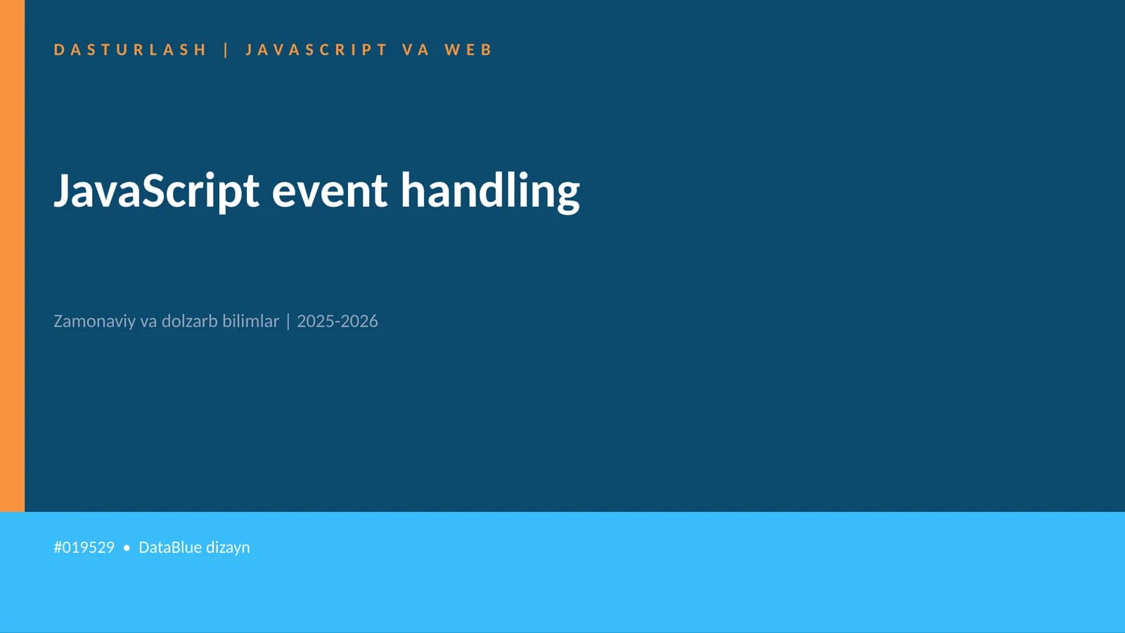 DASTURLASH | JAVASCRIPT VA WEB
