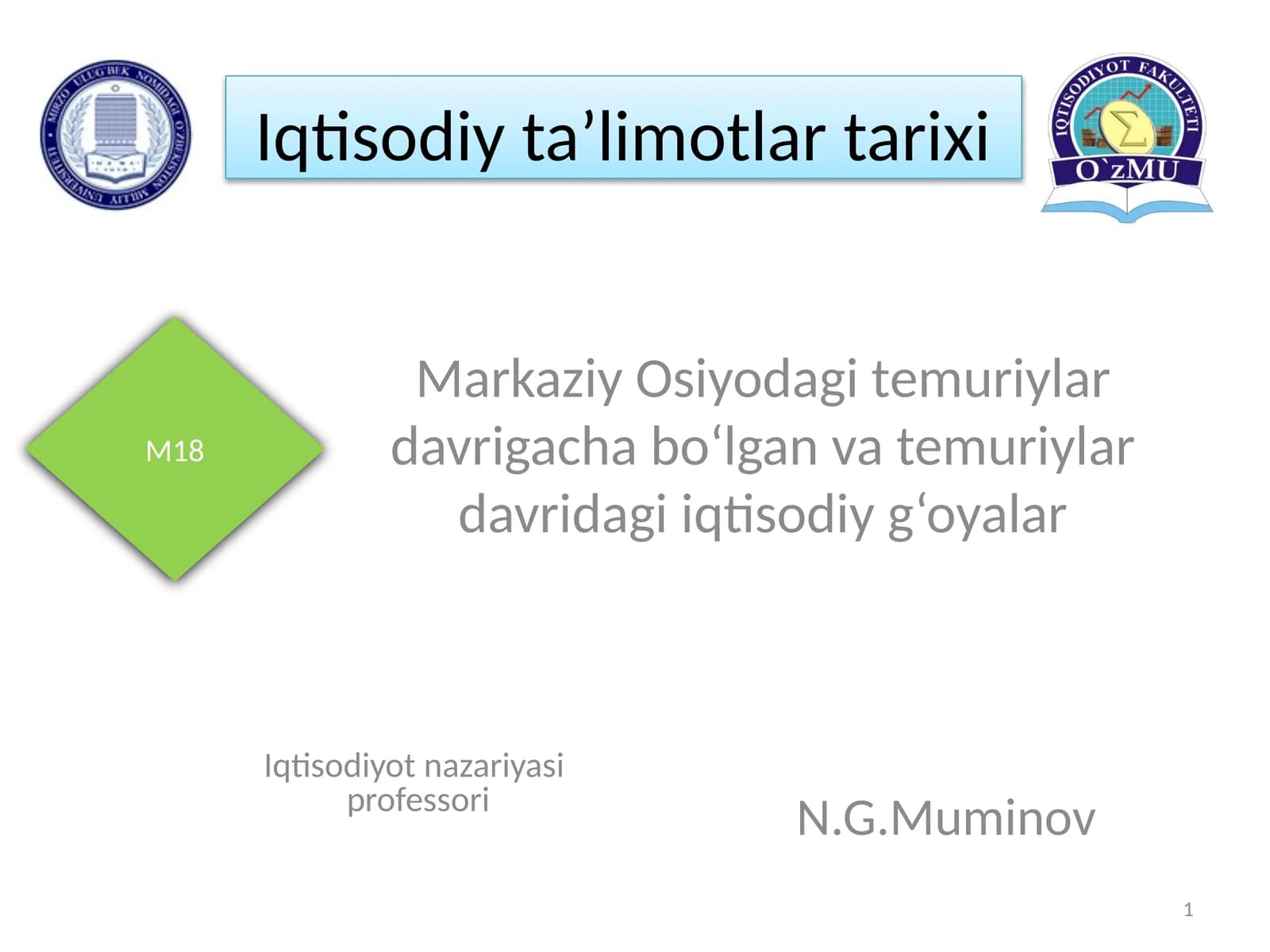 Iqtisodiy ta’limotlar tarixi