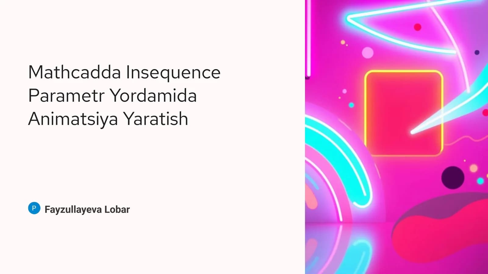 Mathcadda Insequence Parametr Yordamida Animatsiya Yaratish