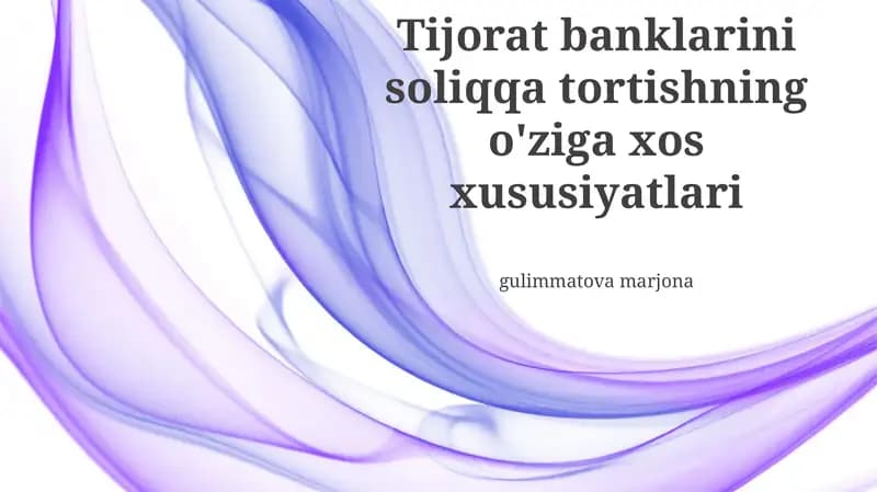 Soliqqa tortishning o'ziga xos xususiyatlari
