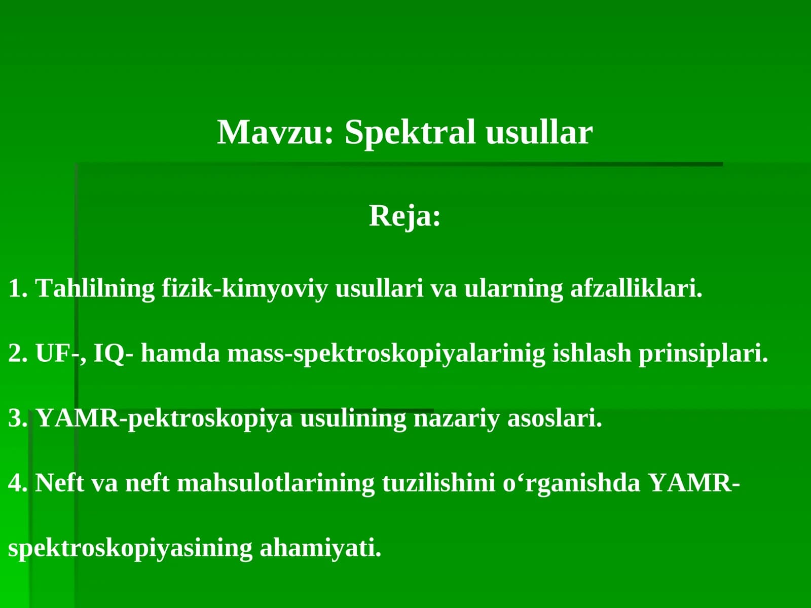 Spektral usullar