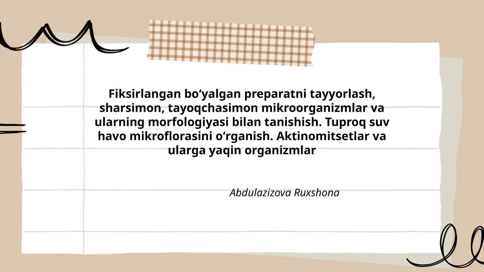 Fiksirlangan boʻyalgan preparatni tayyorlash