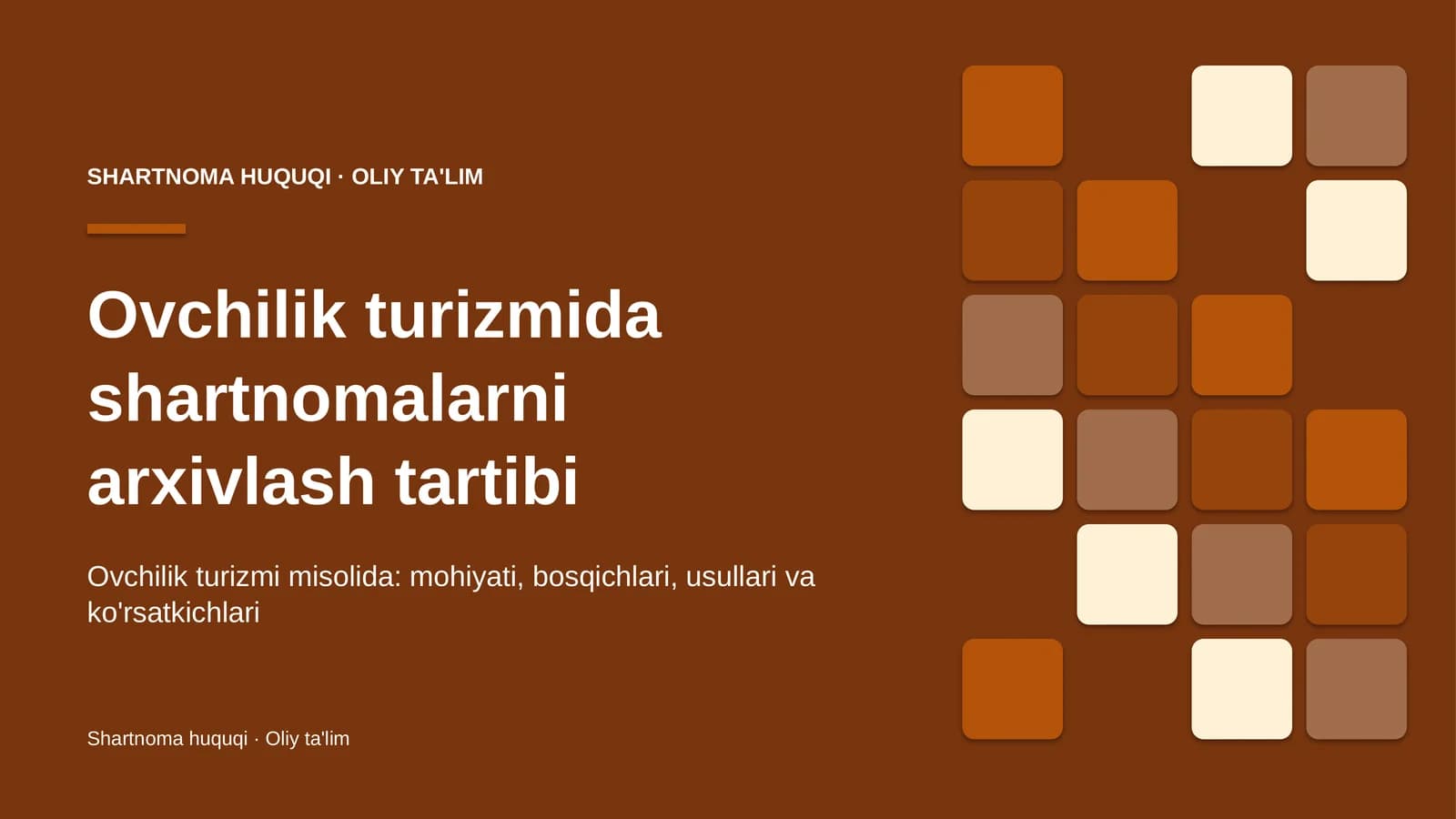 ovchilik turizmida shartnomalarni arxivlash tartibi 6209
