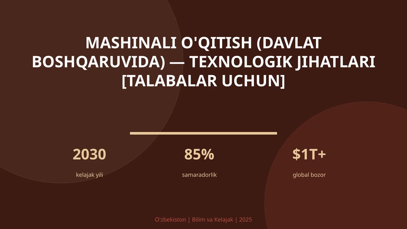 Mashinali o'qitish (davlat boshqaruvida) — texnologik jihatlari [talabalar uchun]