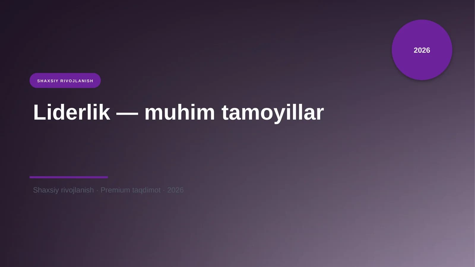 Liderlik — muhim tamoyillar