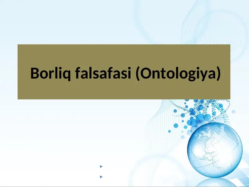 Borliq falsafasi (Ontologiya)