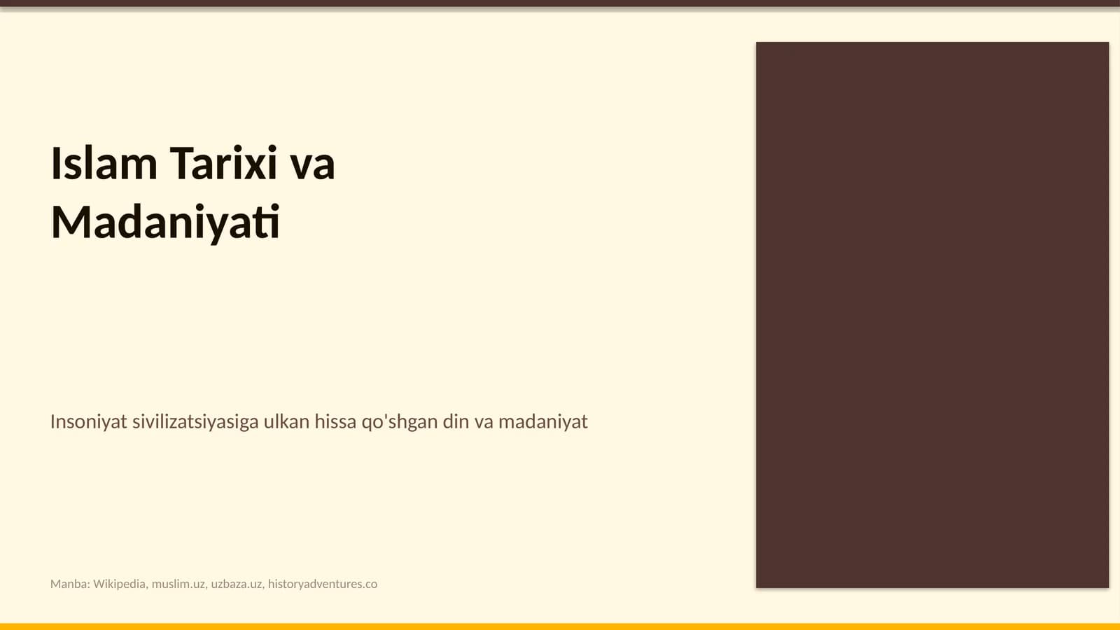 Islom Tarixi va Madaniyati