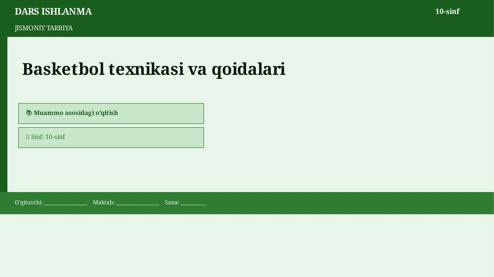 Basketbol texnikasi va qoidalari