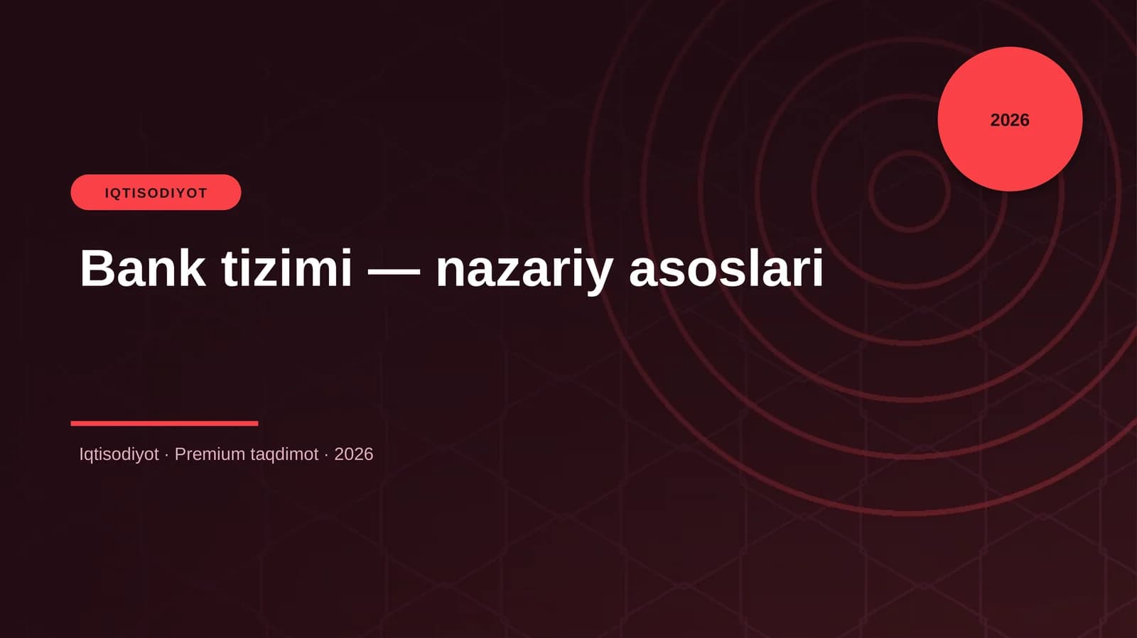 Bank tizimi — nazariy asoslari