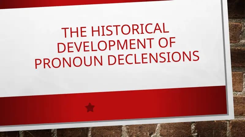 The Historical Development of Pronoun Declensions