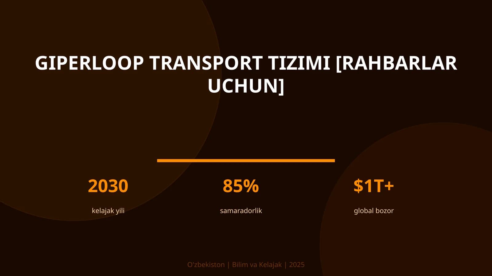 Giperloop transport tizimi [rahbarlar uchun]