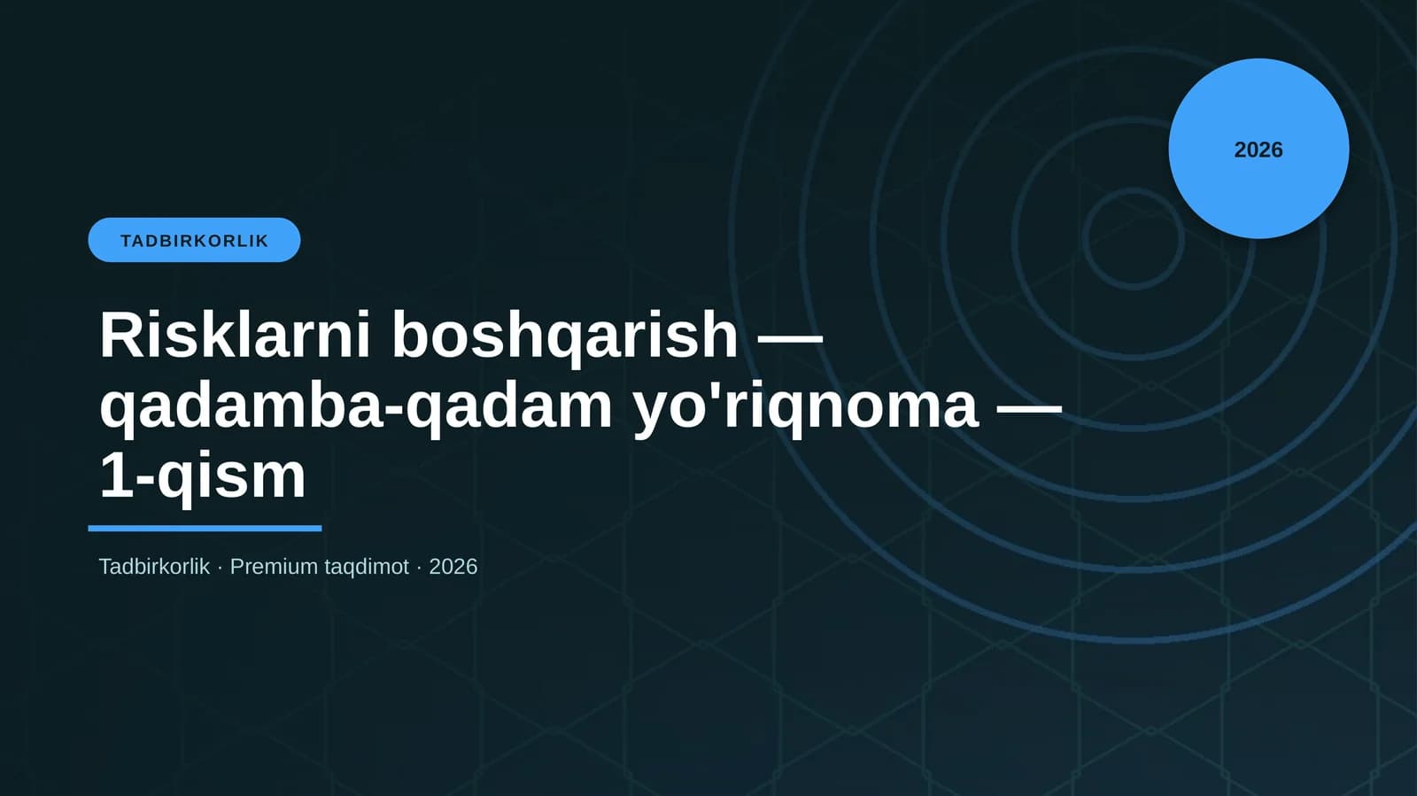 Risklarni boshqarish — qadamba-qadam yo'riqnoma — 1-qism