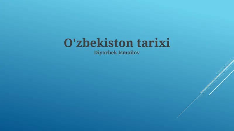 O'zbekiston tarixi