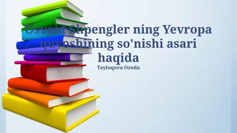 Yevropa quyoshining so'nishi asari haqida