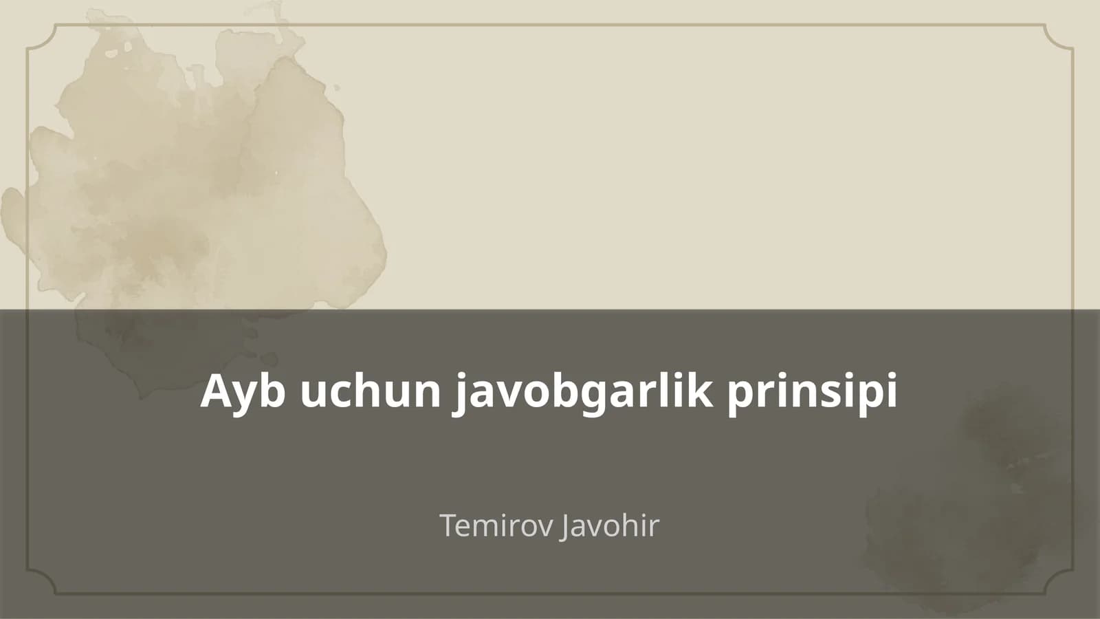 Ayb uchun javobgarlik prinsipi