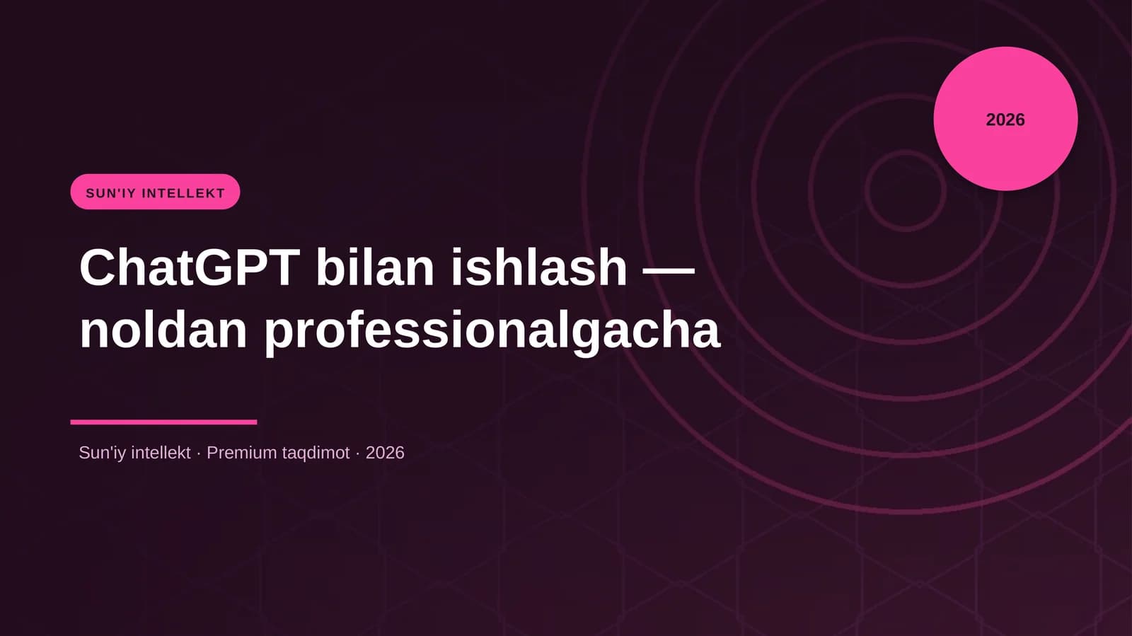 ChatGPT bilan ishlash — noldan professionalgacha