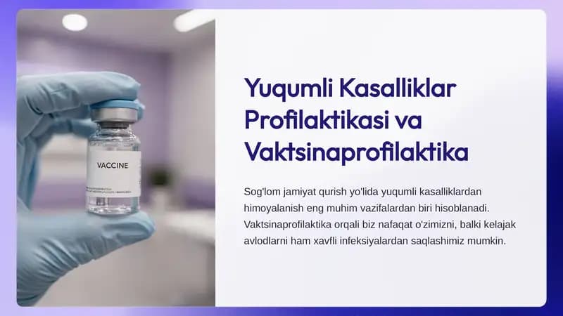 Yuqumli Kasalliklar Profilaktikasi va Vaktsinaprofilaktika